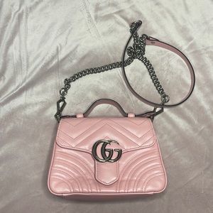 Small pink GG marmont matelasse bag